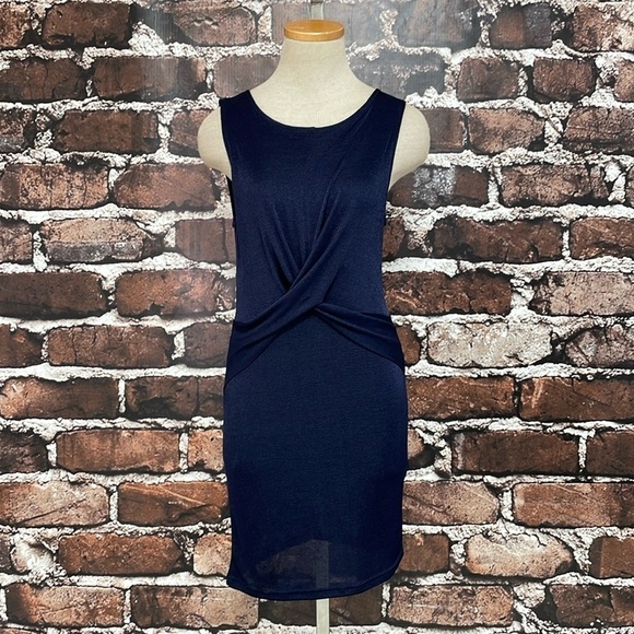 MINKPINK Dress Women's Small Blue Twist Sleeveless Bodycon Midi - Picture 4 of 15